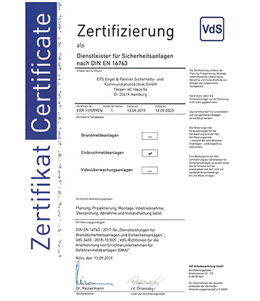 EPS Zertifikat